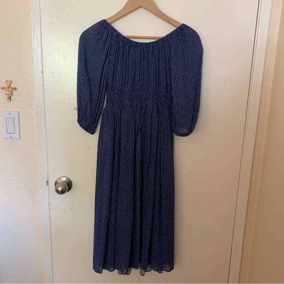 Hatch Maternity Briar Dress in Indigo Dot - Picture 2 of 6